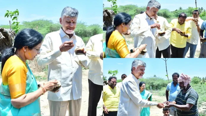 Andhra Pradesh Chief Minister N Chandrababu Naidu and his wife Nara Bhuvaneswari